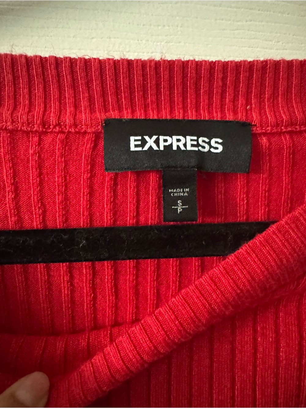 Express Red Ribbed Long Sleeve Sweater ❤️ - Picture 4 of 4